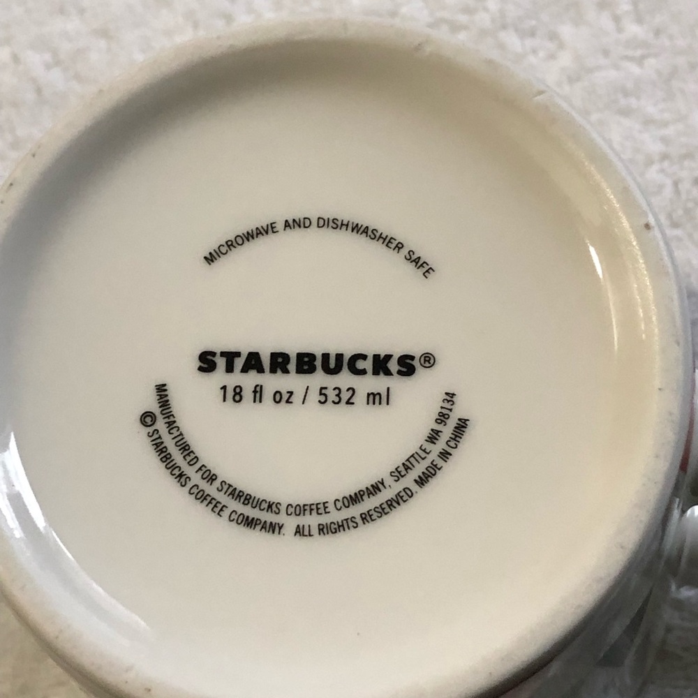 Starbucks Triangular Pattern Mug - Red, Green, Gray - Picture 4 of 6
